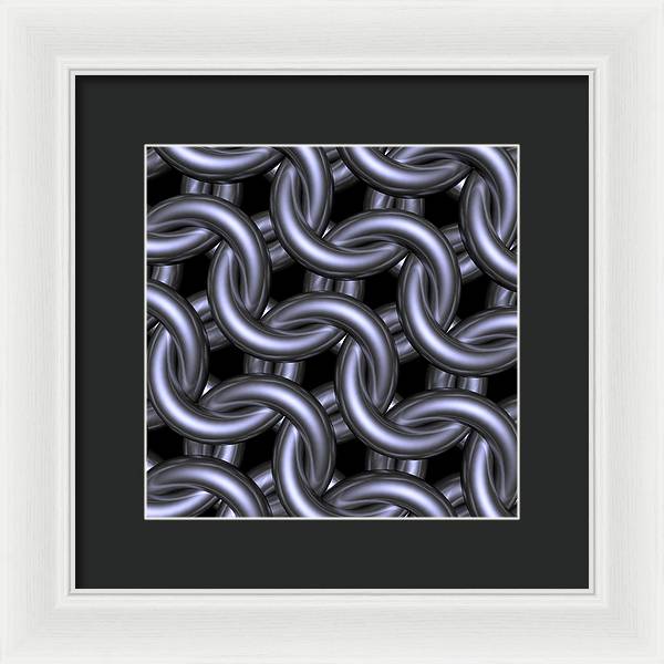 Black Steel Maille Framed Print