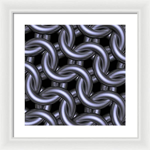 Black Steel Maille Framed Print