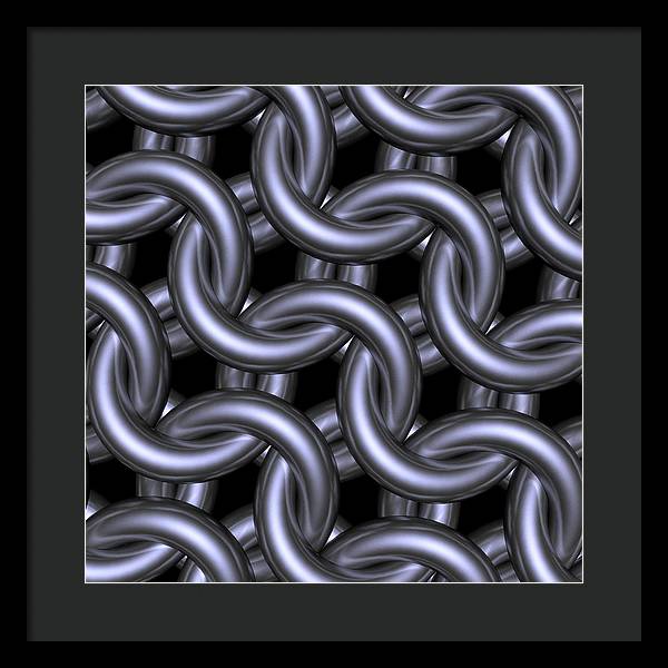 Black Steel Maille Framed Print
