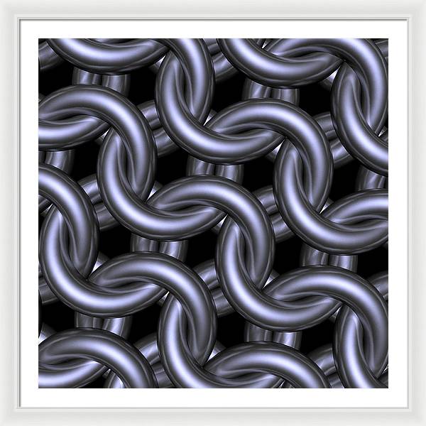 Black Steel Maille Framed Print
