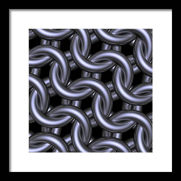 Black Steel Maille Framed Print