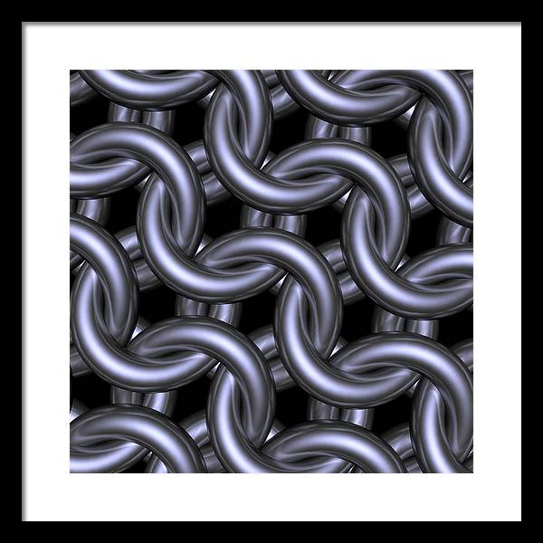 Black Steel Maille Framed Print