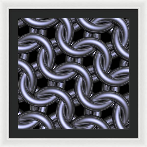 Black Steel Maille Framed Print
