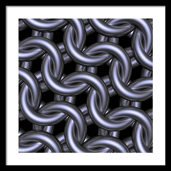 Black Steel Maille Framed Print