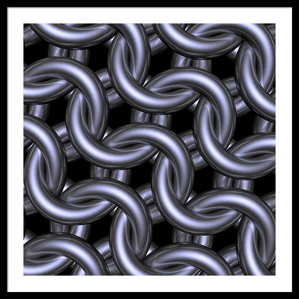 Black Steel Maille Framed Print