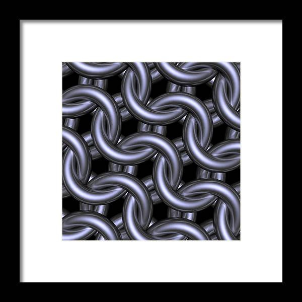 Black Steel Maille Framed Print