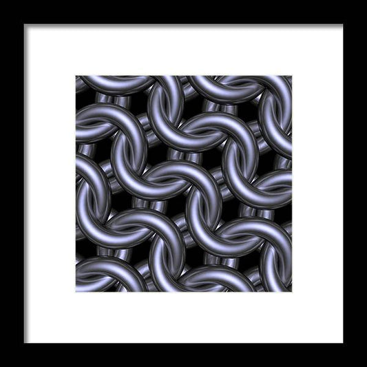 Black Steel Maille Framed Print