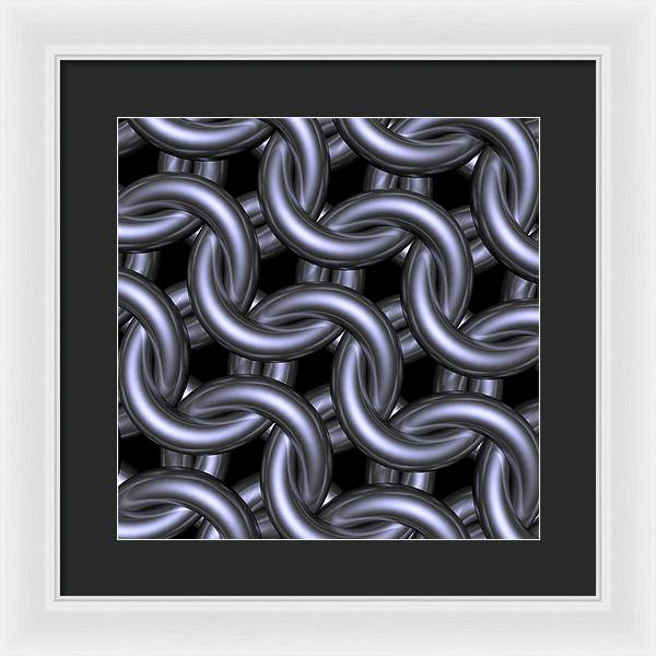Black Steel Maille Framed Print