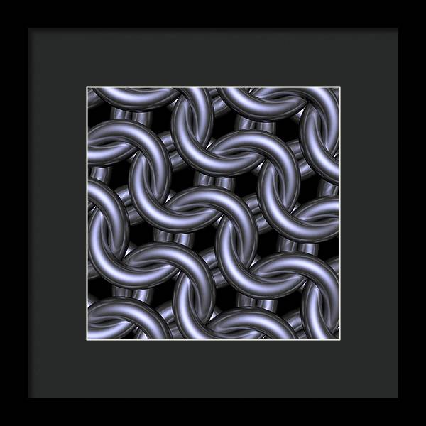 Black Steel Maille Framed Print