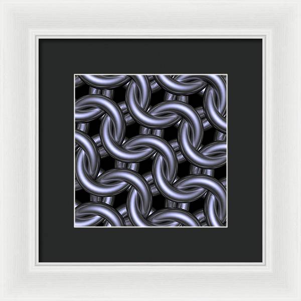 Black Steel Maille Framed Print