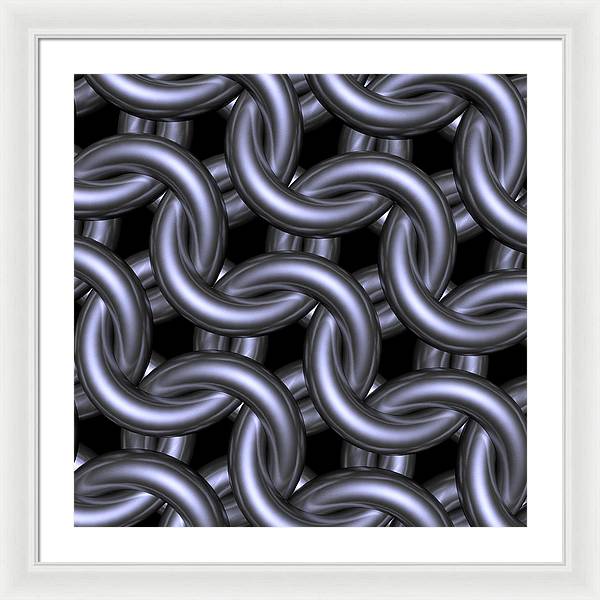 Black Steel Maille Framed Print
