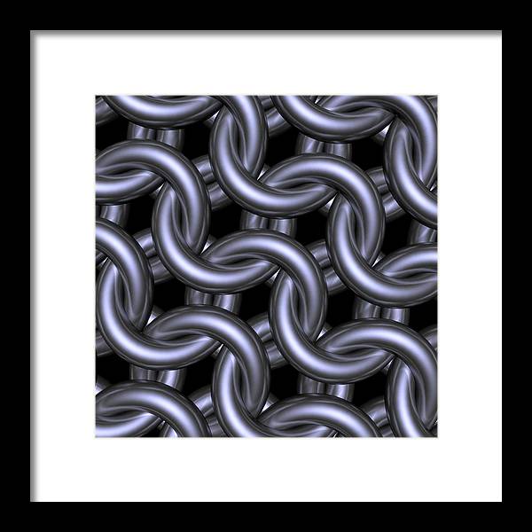 Black Steel Maille Framed Print