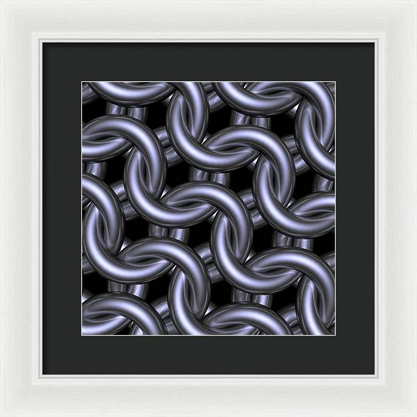 Black Steel Maille Framed Print