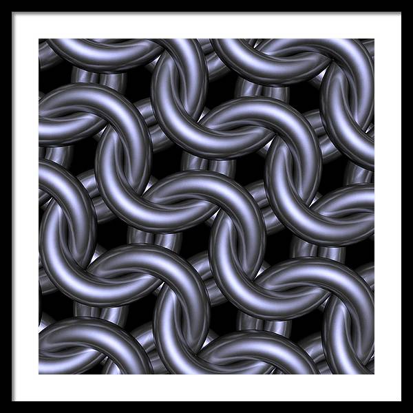 Black Steel Maille Framed Print