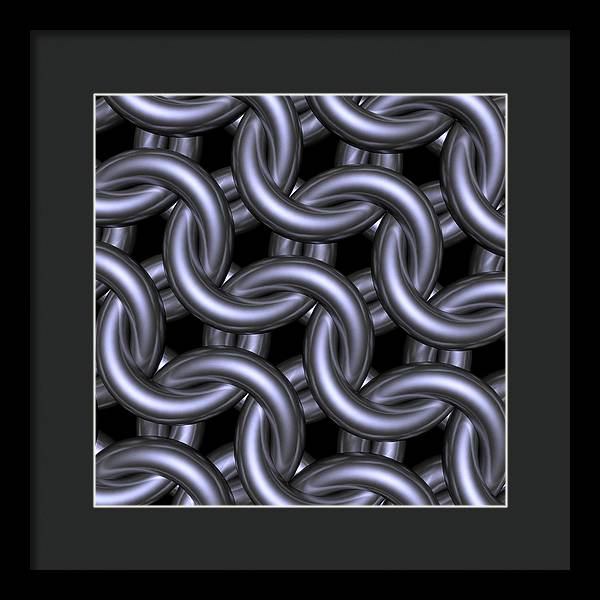 Black Steel Maille Framed Print