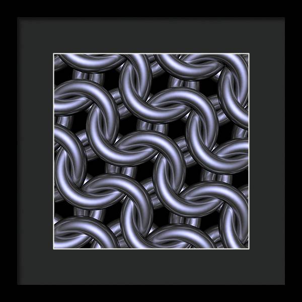 Black Steel Maille Framed Print
