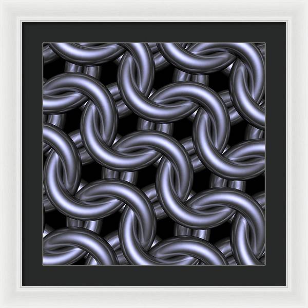 Black Steel Maille Framed Print