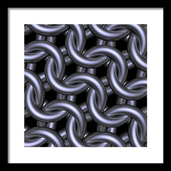 Black Steel Maille Framed Print