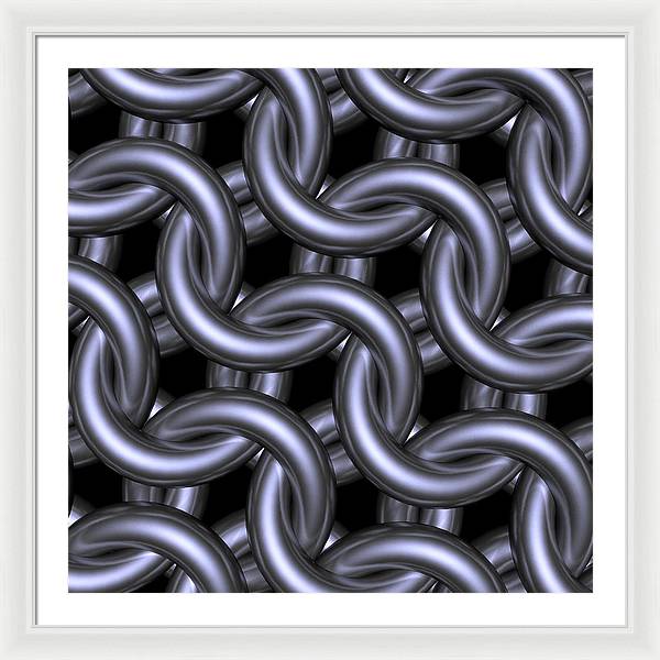Black Steel Maille Framed Print