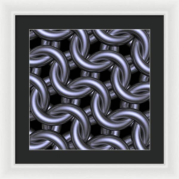 Black Steel Maille Framed Print