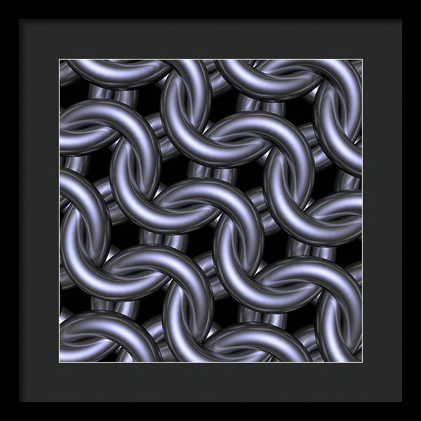 Black Steel Maille Framed Print