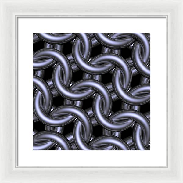 Black Steel Maille Framed Print