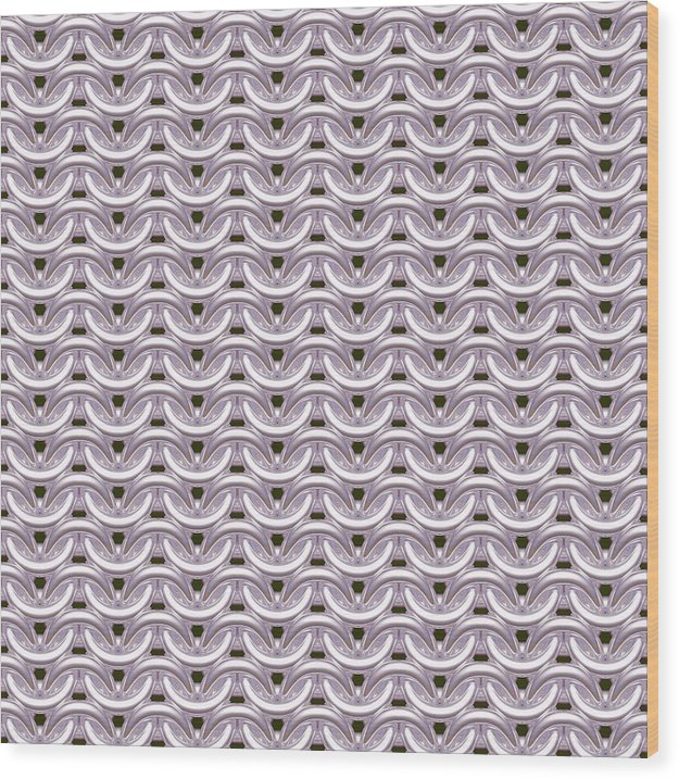 Cloudy Silver Maille Wood Print