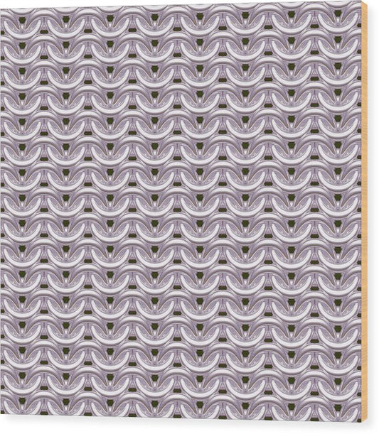 Cloudy Silver Maille Wood Print