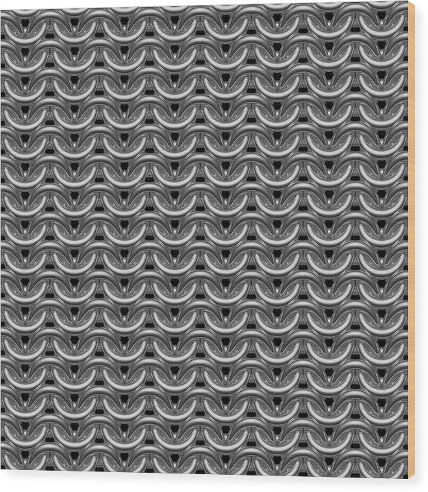 Grey Maille Wood Print