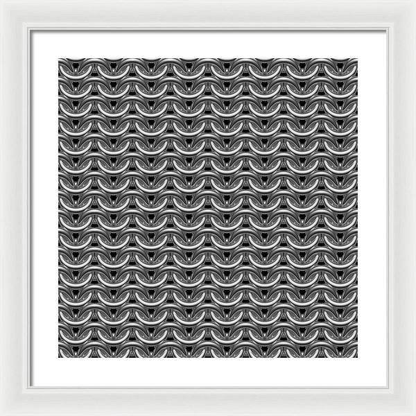 Grey Maille Framed Print