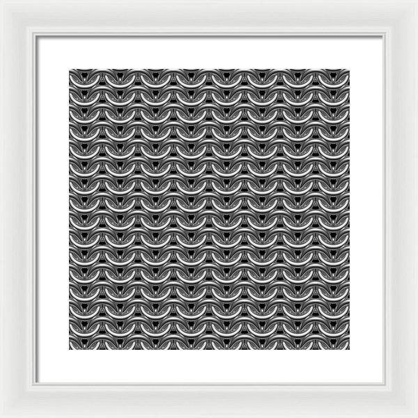 Grey Maille Framed Print