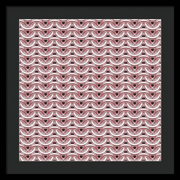 Peachy Rose Maille Framed Print