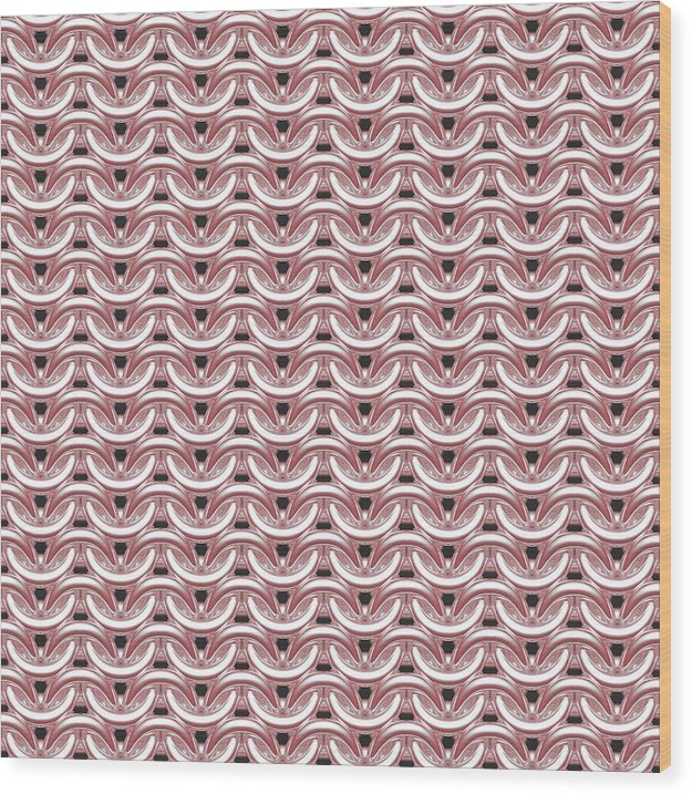 Peachy Rose Maille Wood Print