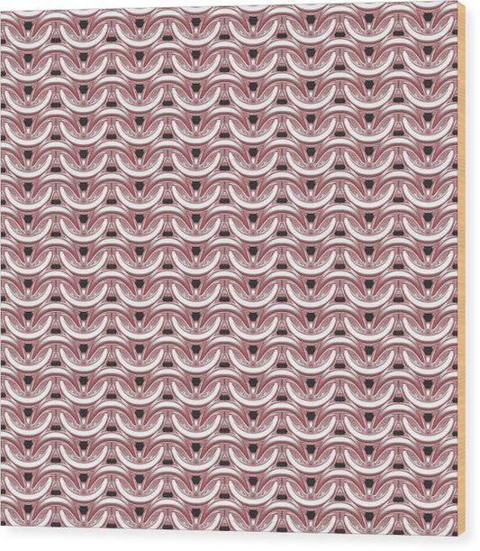 Peachy Rose Maille Wood Print