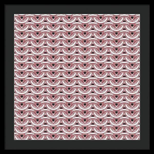 Peachy Rose Maille Framed Print