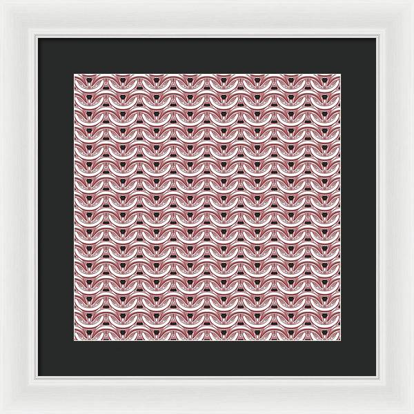 Peachy Rose Maille Framed Print