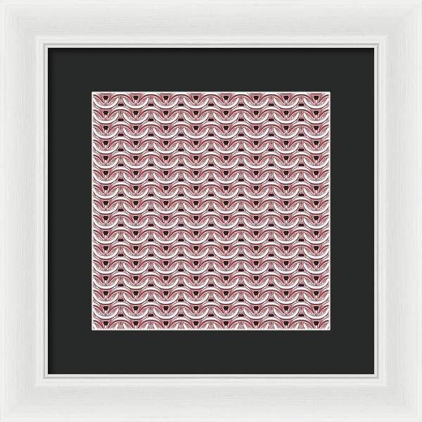 Peachy Rose Maille Framed Print