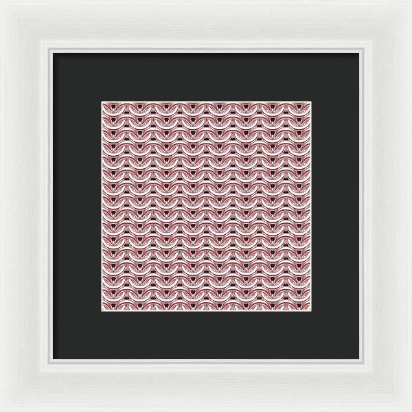Peachy Rose Maille Framed Print