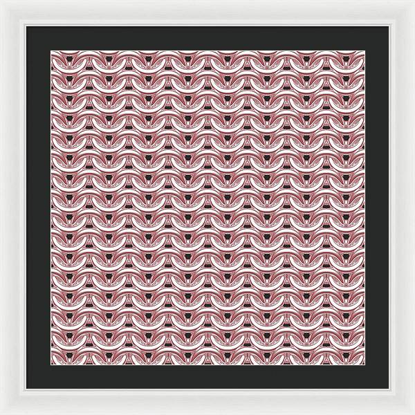 Peachy Rose Maille Framed Print