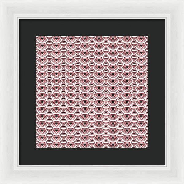 Peachy Rose Maille Framed Print