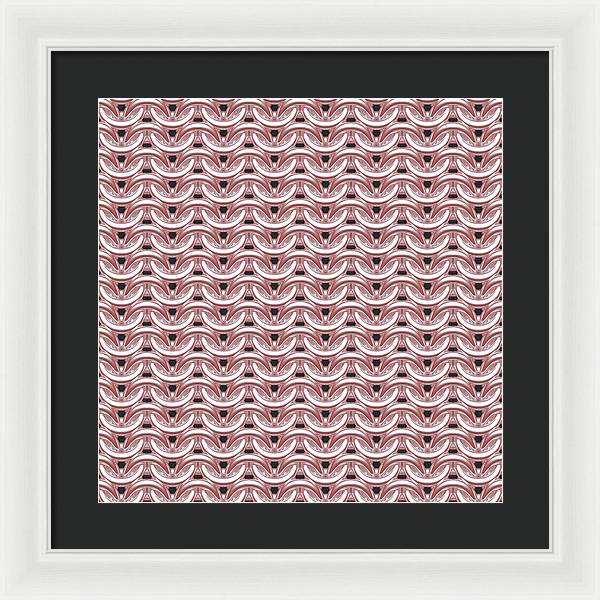 Peachy Rose Maille Framed Print