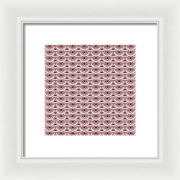 Peachy Rose Maille Framed Print
