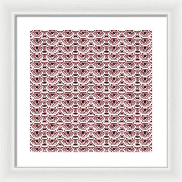 Peachy Rose Maille Framed Print