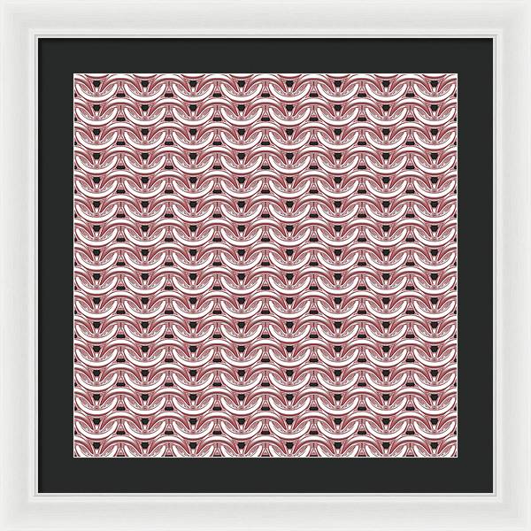 Peachy Rose Maille Framed Print