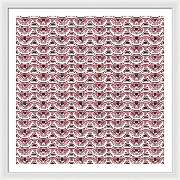 Peachy Rose Maille Framed Print