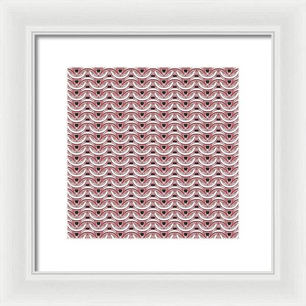 Peachy Rose Maille Framed Print