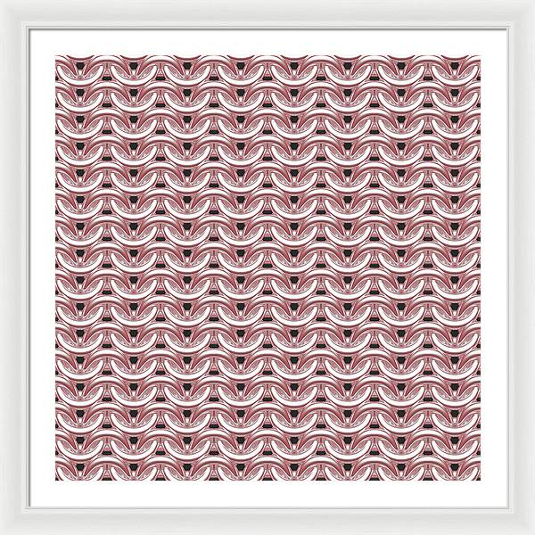 Peachy Rose Maille Framed Print