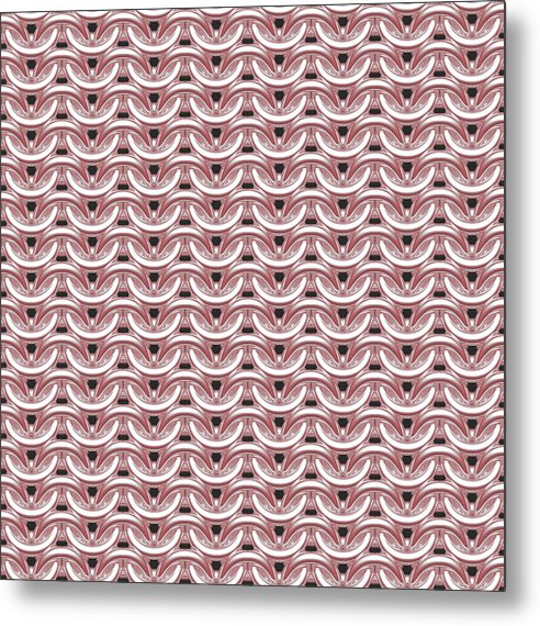 Peachy Rose Maille Metal Print