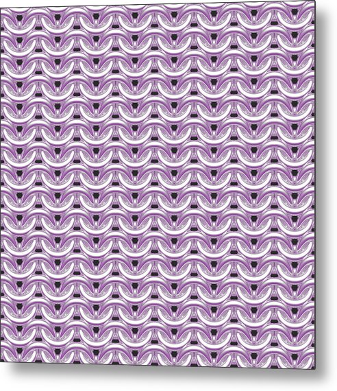 Silver Pink Maille Metal Print