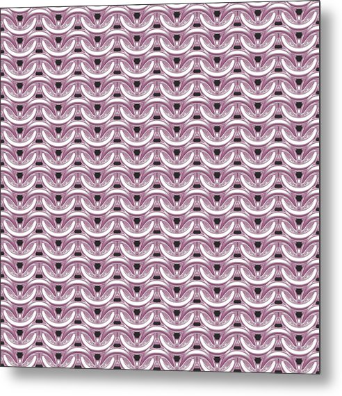 Silver Rose Maille Metal Print